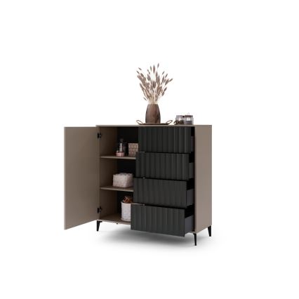 Kast met lades RONJA taupe/zwart