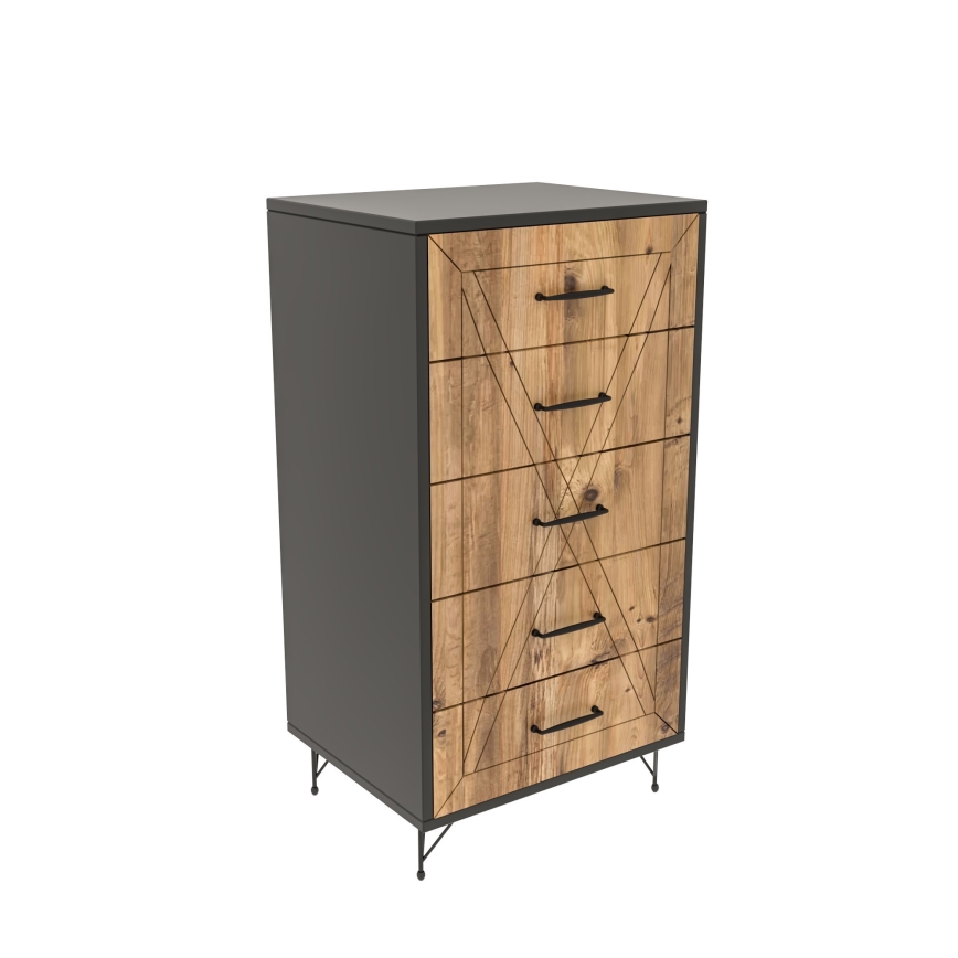 Kast PLANET 95x50 cm bruin/antraciet