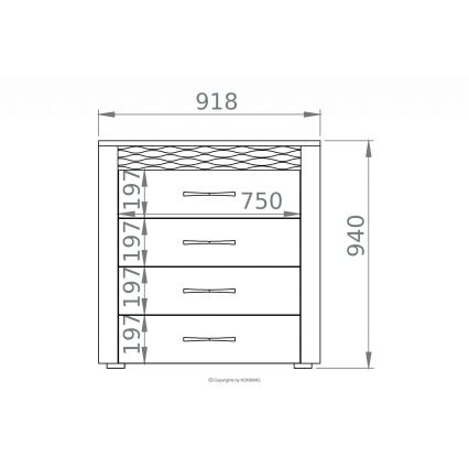 Dressoir VANCO 94x92 cm artisan eik