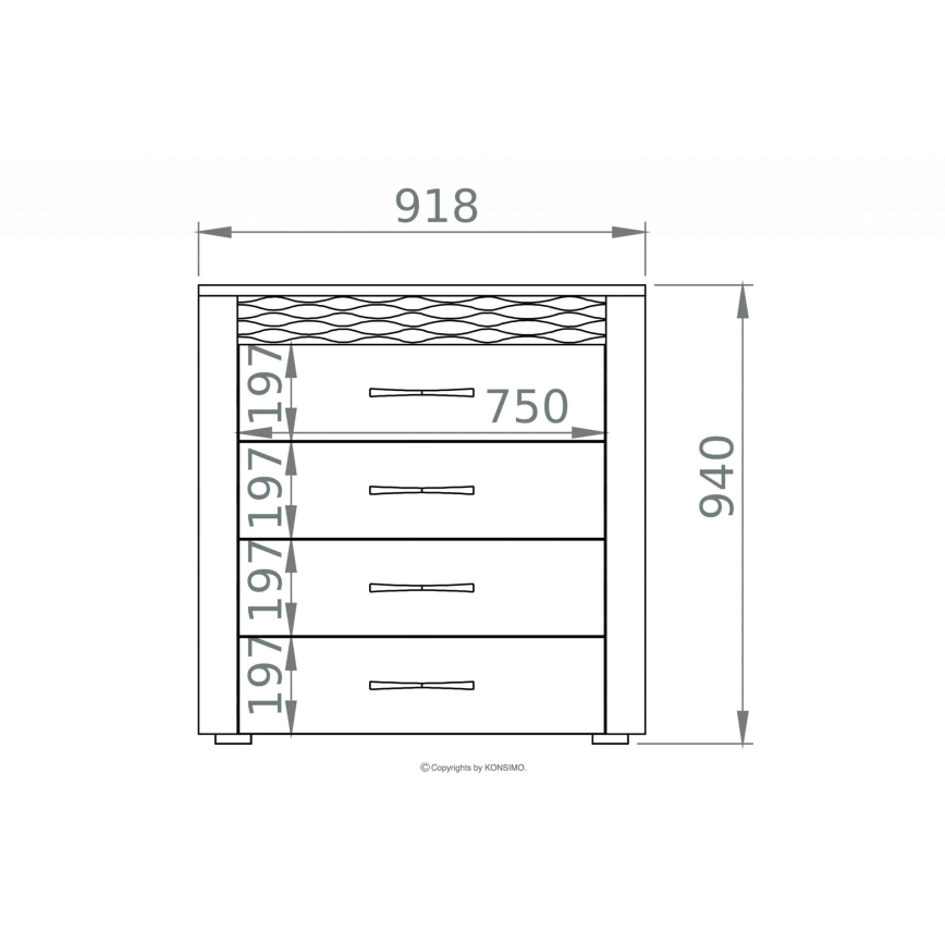 Dressoir VANCO 94x92 cm artisan eik