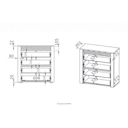 Dressoir VANCO 94x92 cm artisan eik