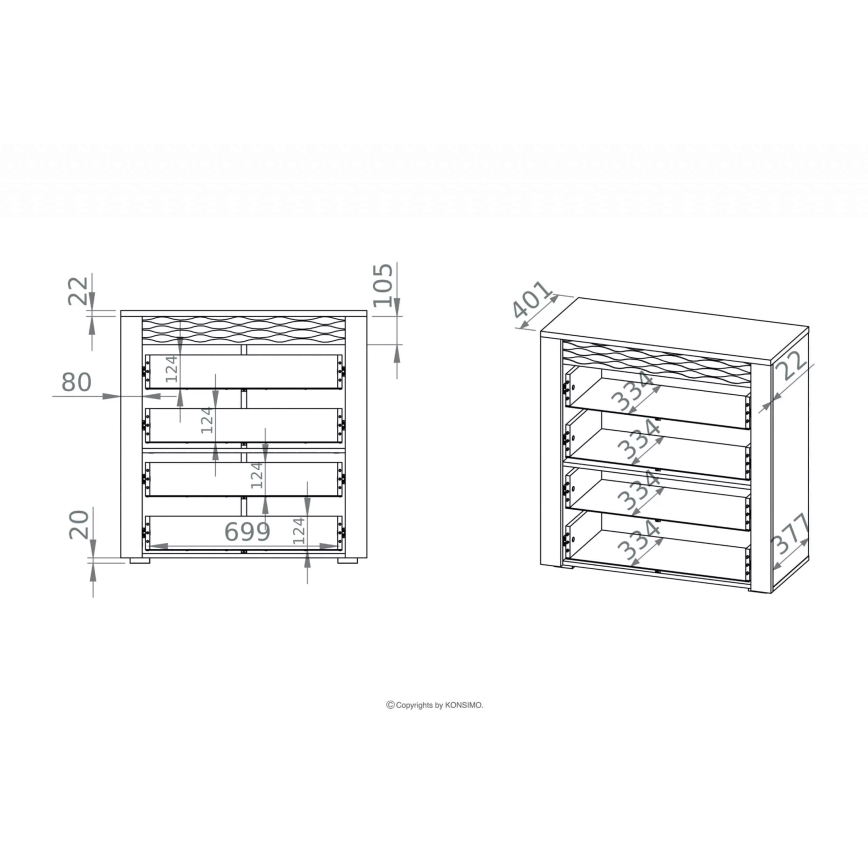 Dressoir VANCO 94x92 cm artisan eik