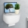 Kastje met toiletrolhouder 21x13,5 cm wit/grijs