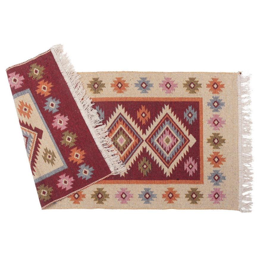 Keerbaar oriëntaals vloerkleed KILIM 80x150 cm rood/beige