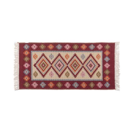 Keerbaar oriëntaals vloerkleed KILIM 80x150 cm rood/beige