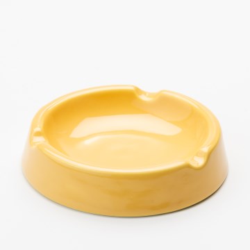 Keramische asbak 13 cm geel