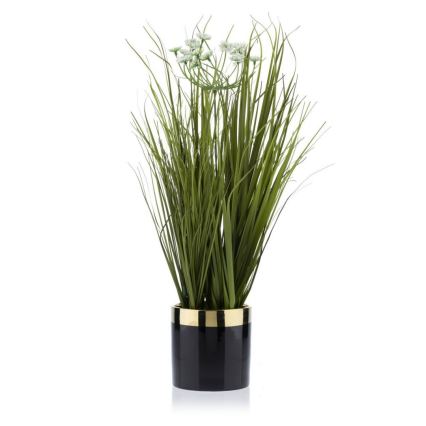 Keramische Bloempot CINDY 11x11 cm zwart/goud