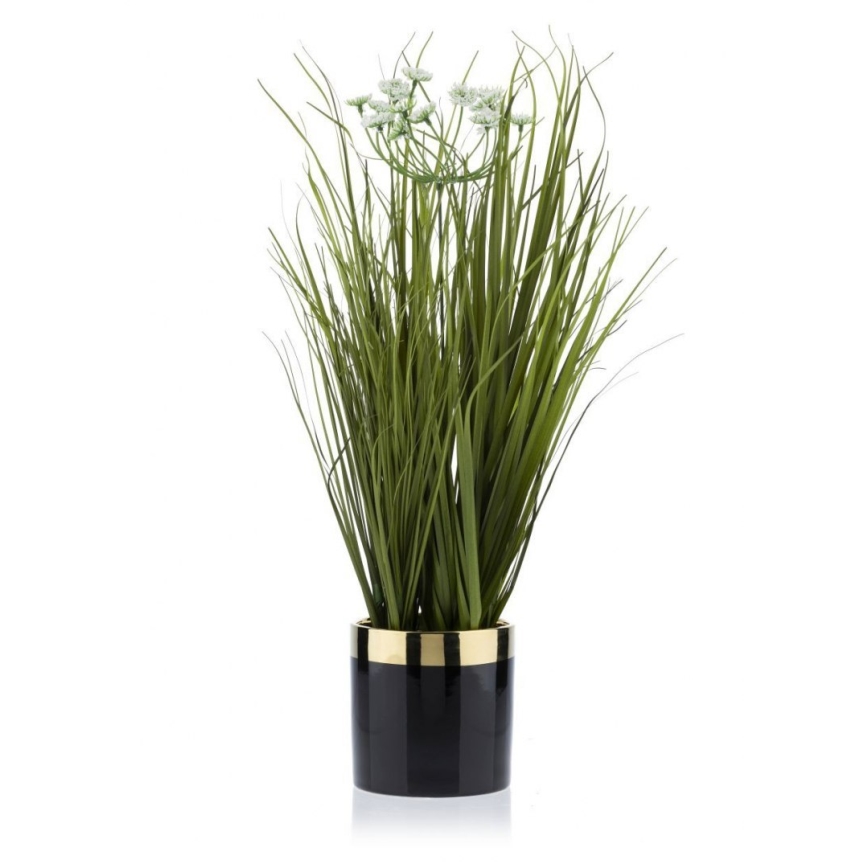 Keramische Bloempot CINDY 11x11 cm zwart/goud