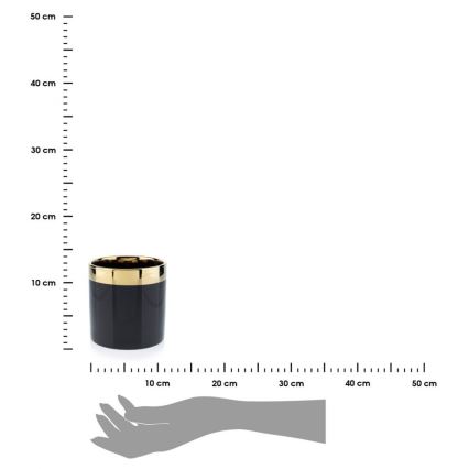 Keramische Bloempot CINDY 11x11 cm zwart/goud