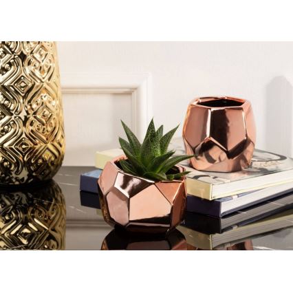 Keramische Bloempot DORIS 8x11 cm rosé goud