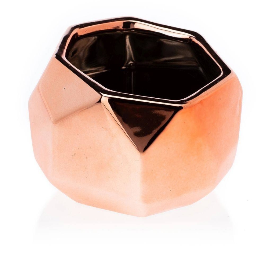 Keramische Bloempot DORIS 8x11 cm rosé goud