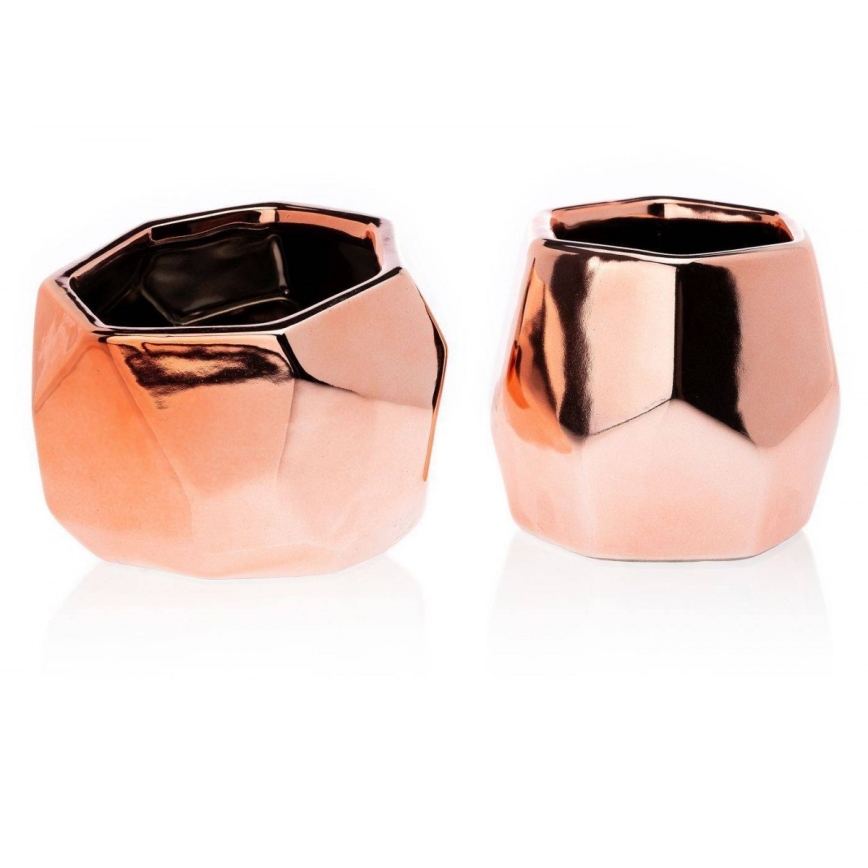 Keramische Bloempot DORIS 8x11 cm rosé goud