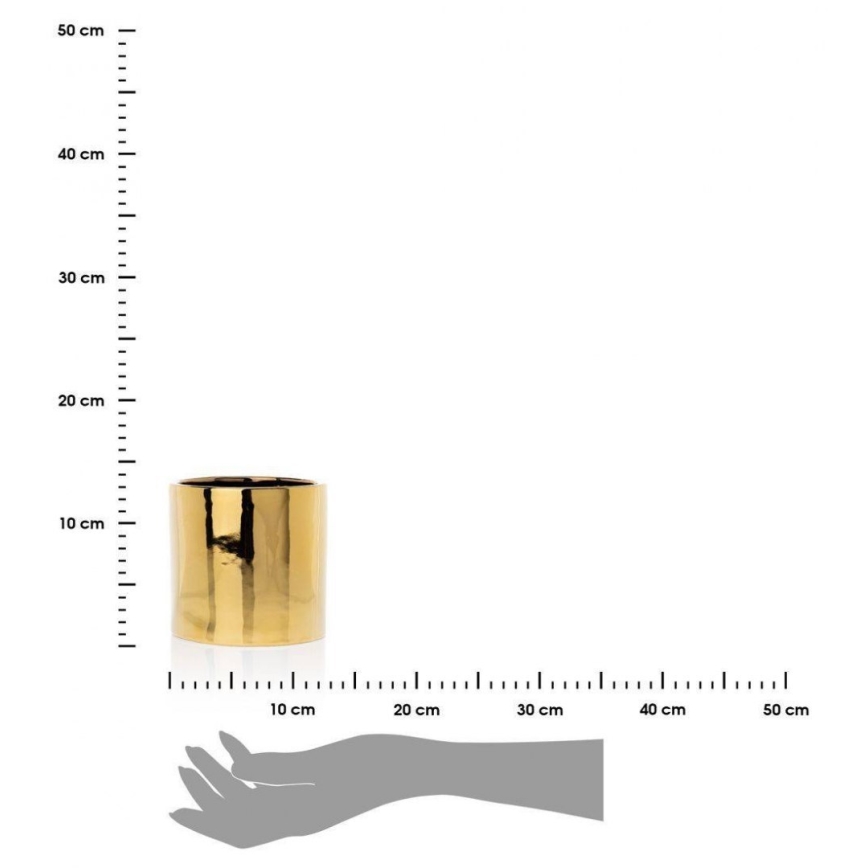 Keramische bloempot FLORA 13x13 cm goudkleurig