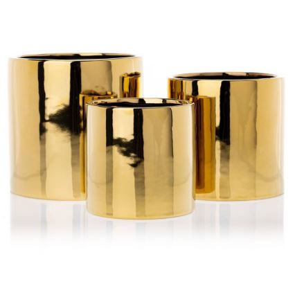Keramische Bloempot FLORA 15x15 cm goud
