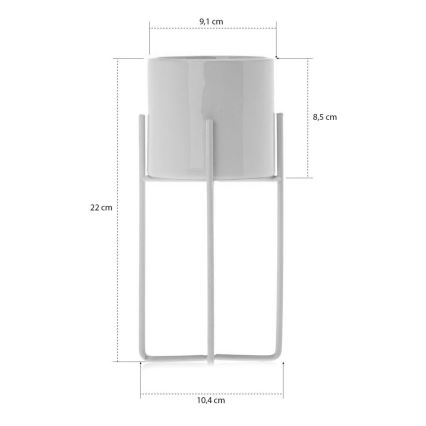 Keramische Bloempot FLORRI 22x10,4 cm wit