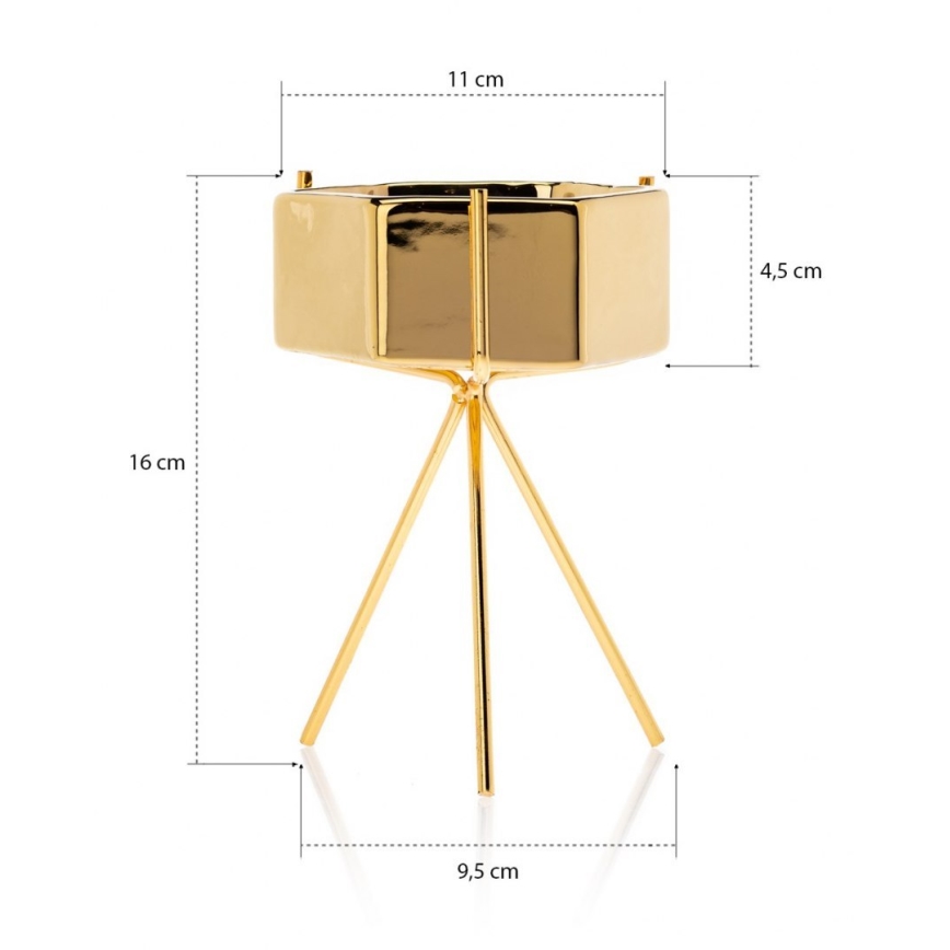 Keramische Bloempot SASHI 16x11 cm goud