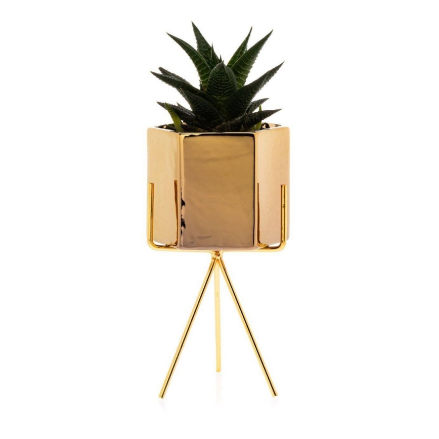 Keramische Bloempot SASHI 20x11 cm goud