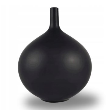 Keramische vaas 24 cm mat zwart
