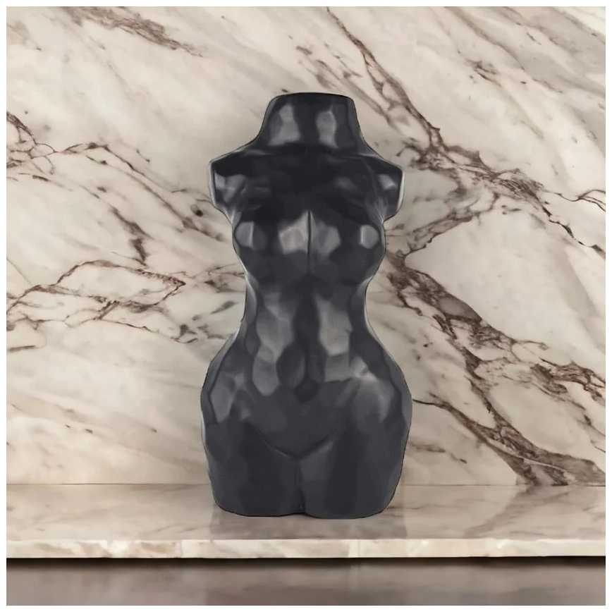 Keramische vaas 30 cm, zwart