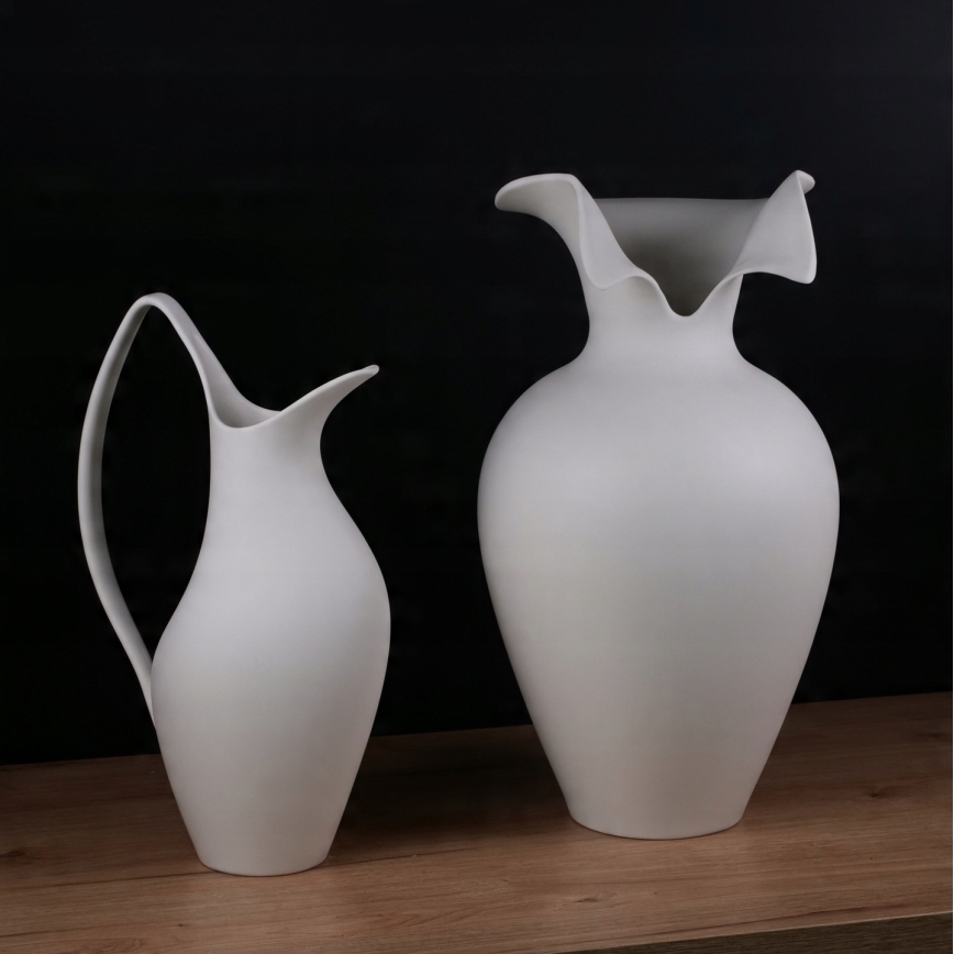 Keramische vaas 41,5x23 cm wit