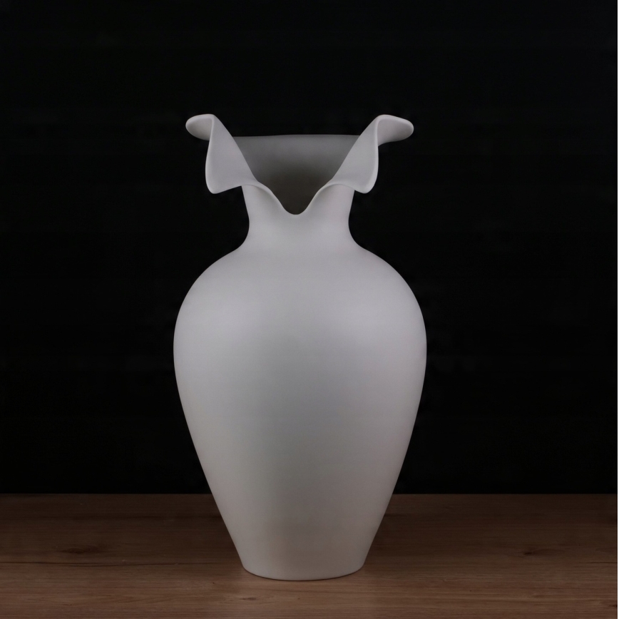 Keramische vaas 41,5x23 cm wit