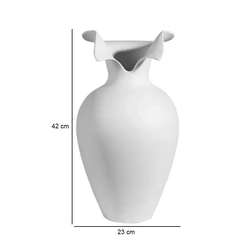 Keramische vaas 41,5x23 cm wit