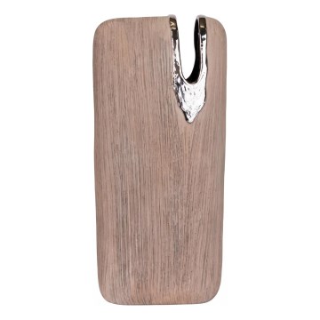 Keramische vaas 43x19,5x9,5 cm bruin/zilverkleurig
