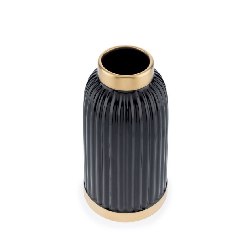 Keramische Vaas ROSIE 25x13 cm zwart/goud