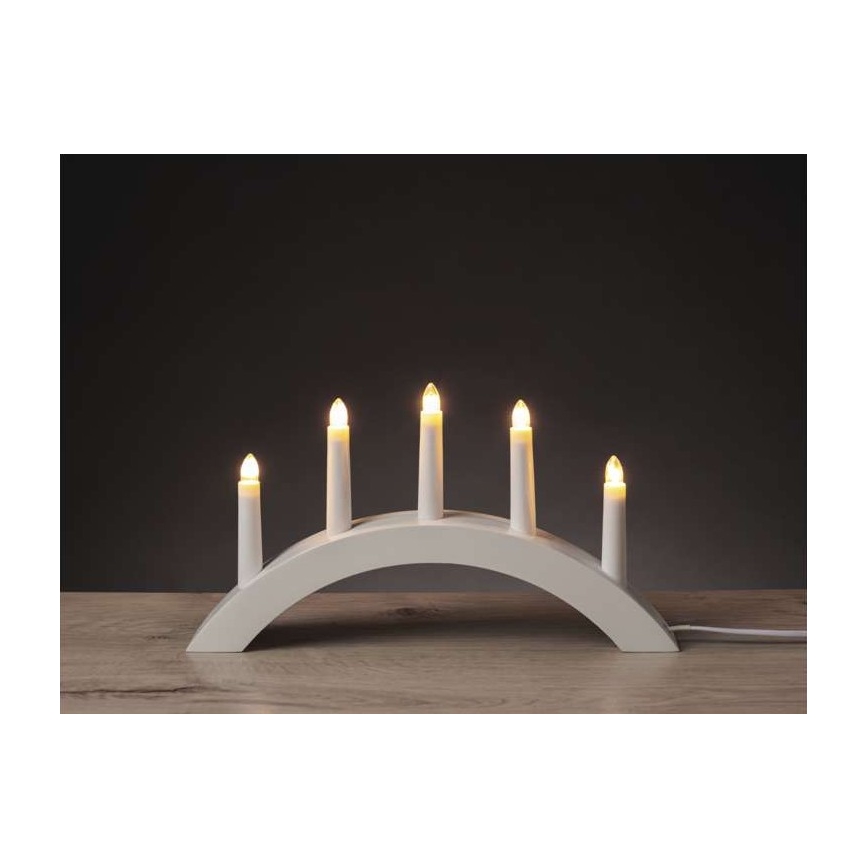 Kerstkandelaar 5xE10/15W/230V wit