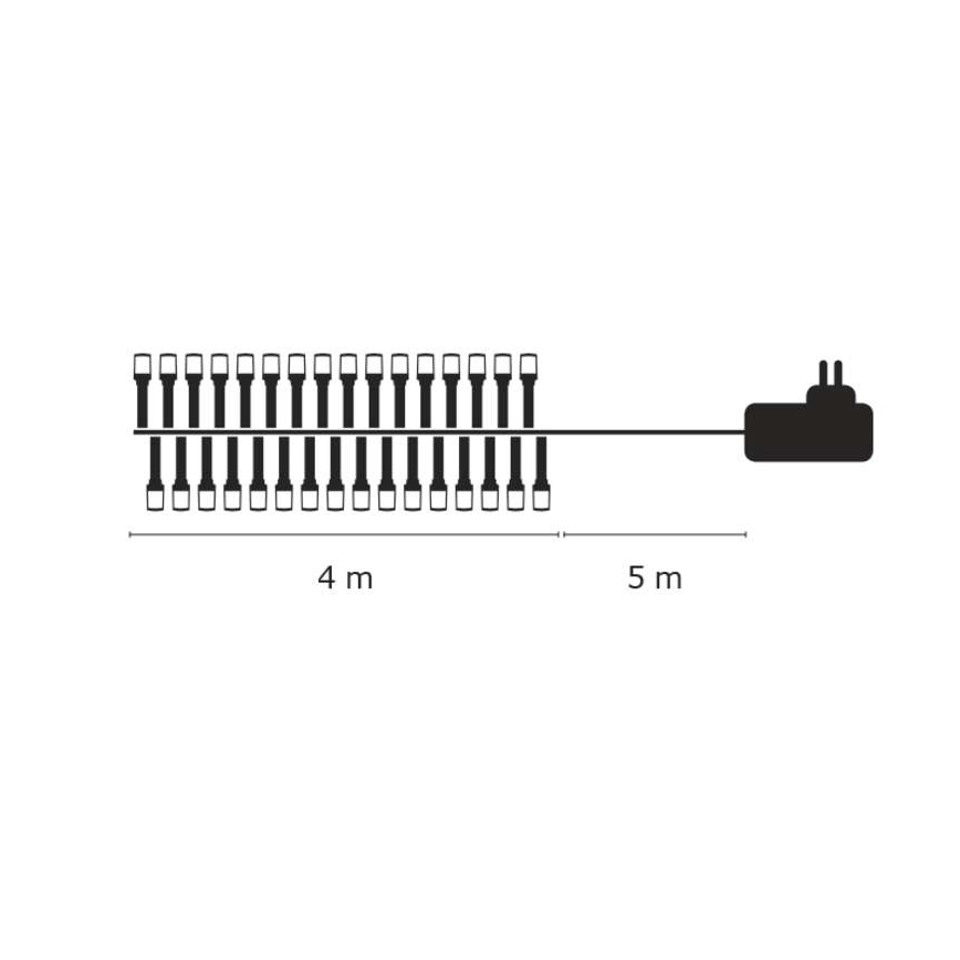 Kerstverlichting buiten CHAIN 4m 40xLED IP44
