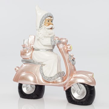 Kerstversiering 33 cm Kerstman met een motorfiets