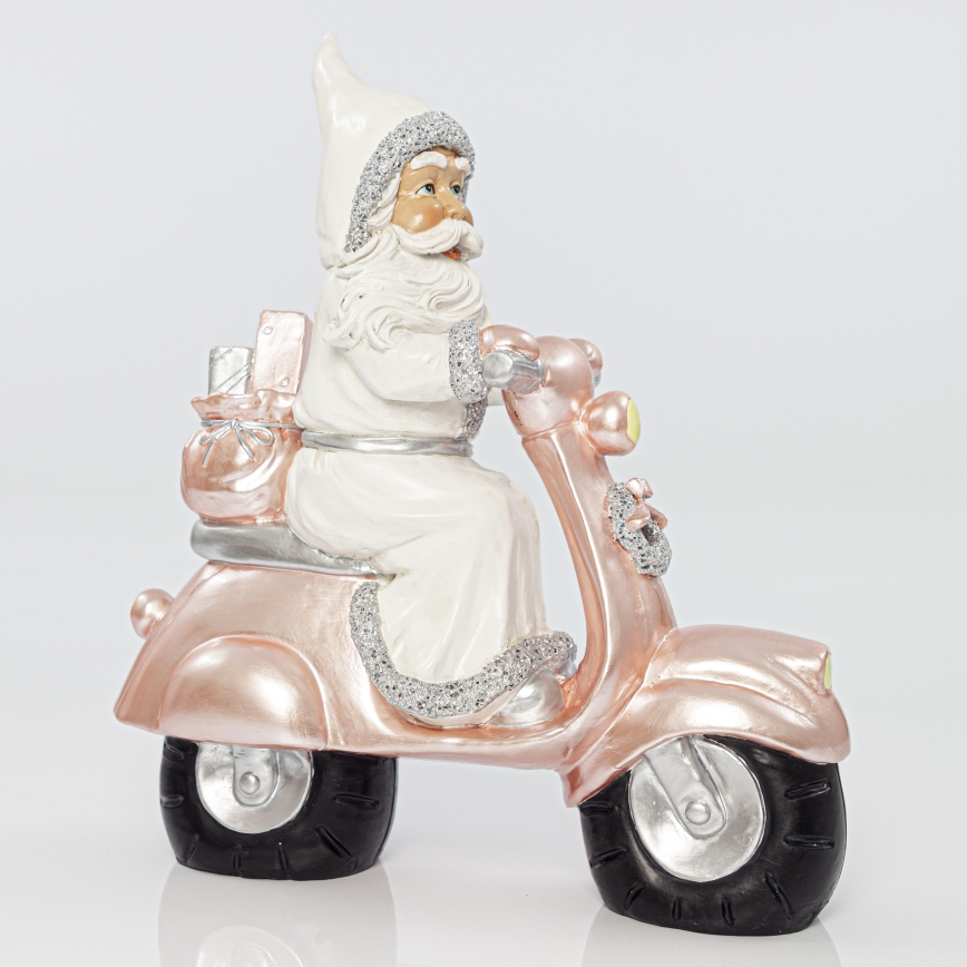 Kerstversiering 33 cm Kerstman met een motorfiets