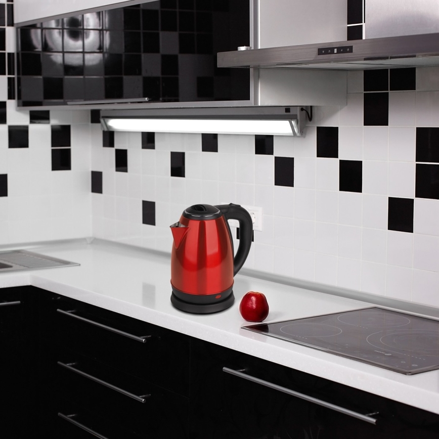 Ketel 1,8 l 1500W/230V roestvrij rood