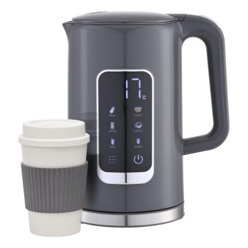 Ketel met LCD scherm 1,7 l 2200W/230V grijs + reisbeker 450 ml