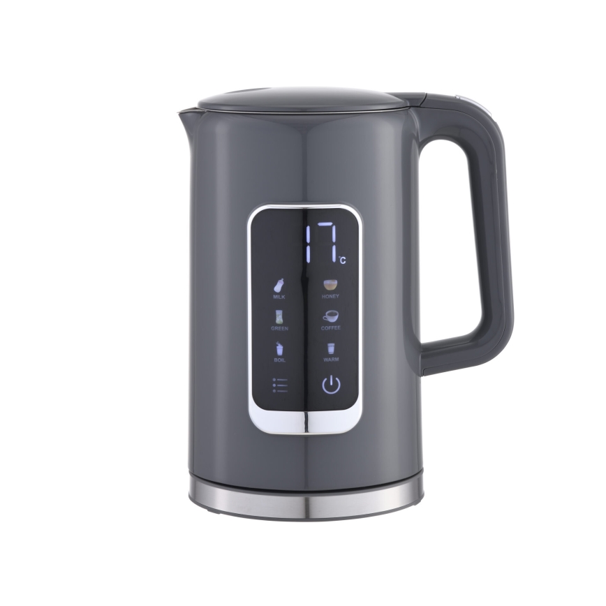 Ketel met LCD scherm 1,7 l 2200W/230V grijs + reisbeker 450 ml