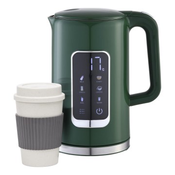 Ketel met LCD scherm 1,7 l 2200W/230V groen + reisbeker 450 ml