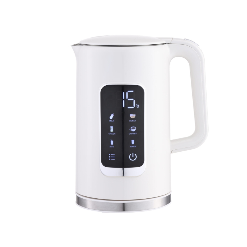 Ketel met LCD scherm 1,7 l 2200W/230V wit + reisbeker 450 ml