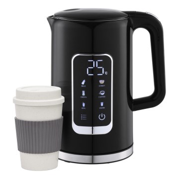 Ketel met LCD scherm 1,7 l 2200W/230V zwart + reisbeker 450 ml