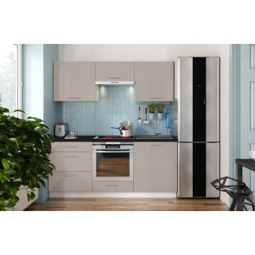 Keuken CELESTE 180 cm glanzend taupe