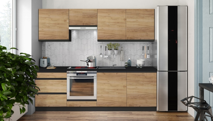 Keuken MARINA 240 cm van eik