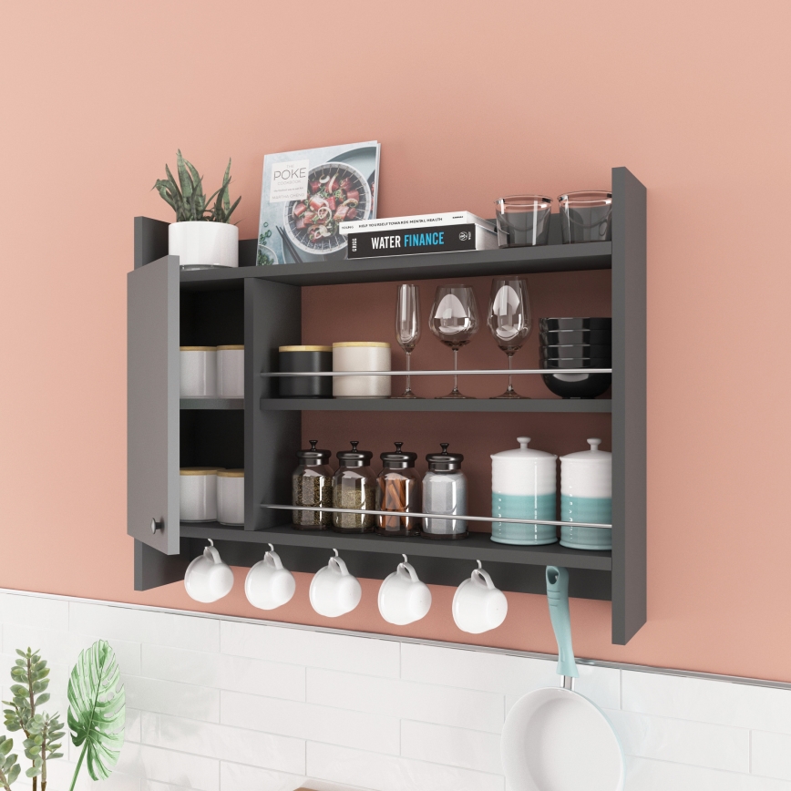 Keuken wandplank KNERR 65x85 cm antraciet
