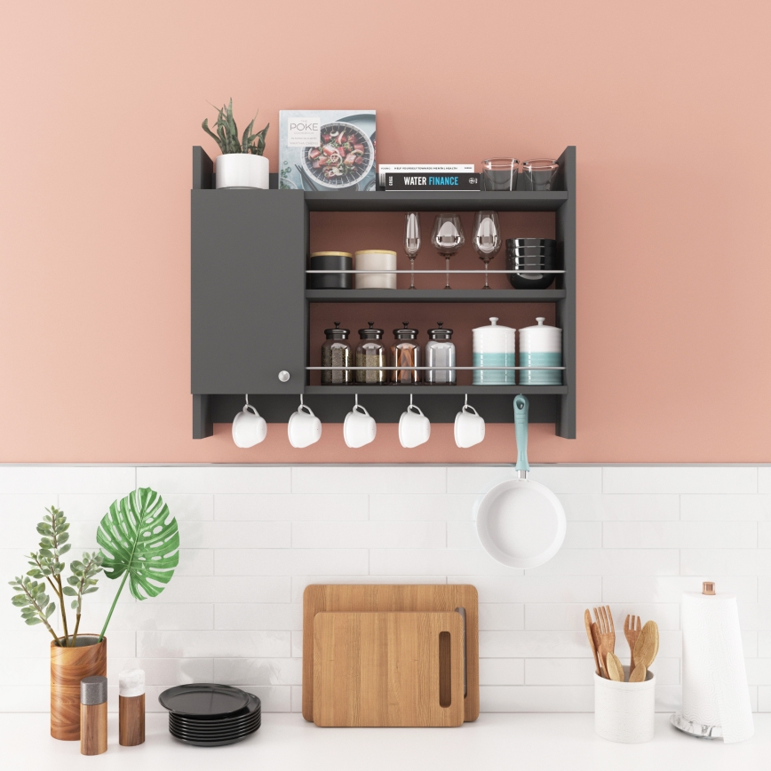 Keuken wandplank KNERR 65x85 cm antraciet