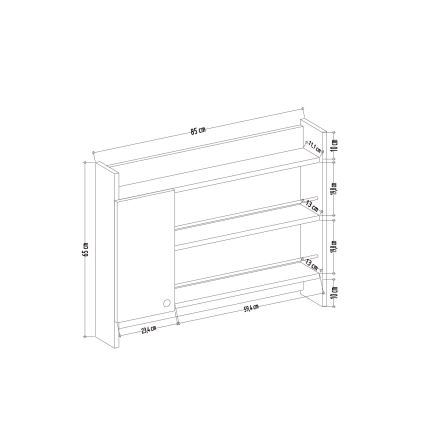 Keuken wandplank KNERR 65x85 cm antraciet