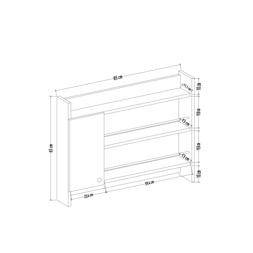 Keuken wandplank KNERR 65x85 cm antraciet