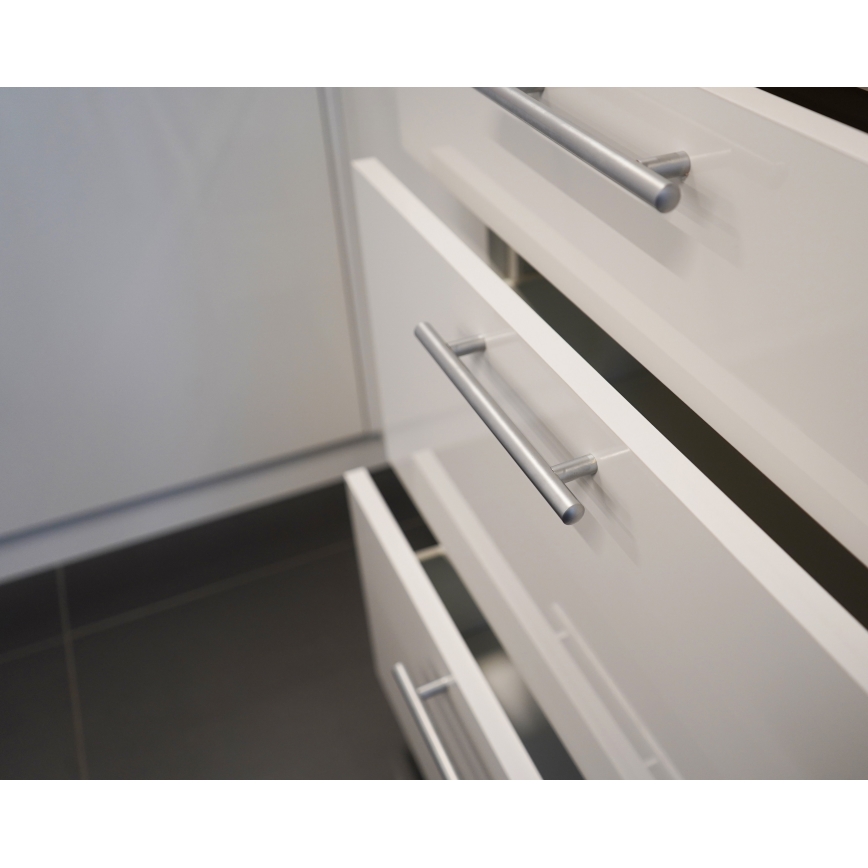 Keukenblok CELESTE 240 cm hoogglans wit