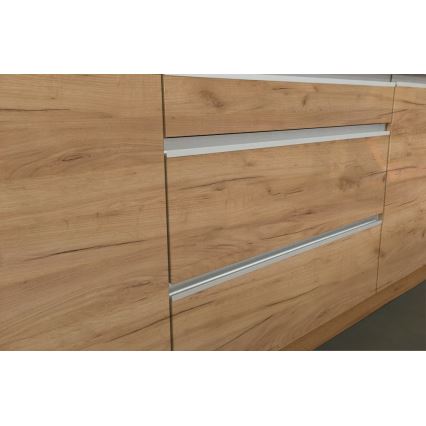 Keukenblok MARINA 180 cm craft eik/hoogglans wit