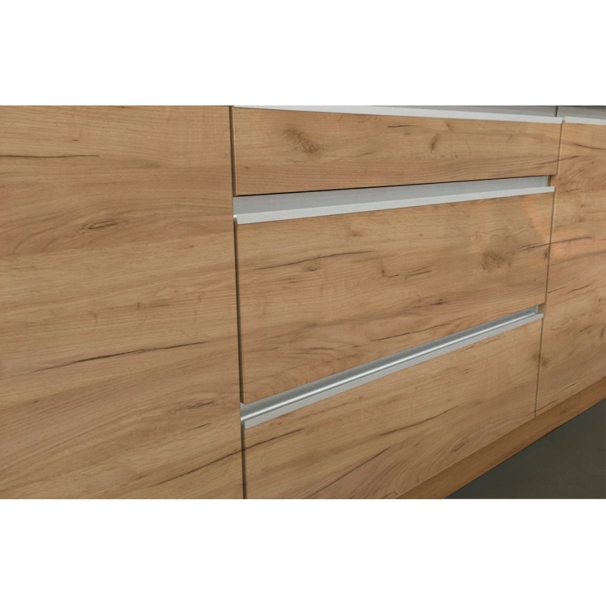 Keukenblok MARINA 180 cm craft eik/hoogglans wit