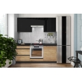 Keukenblok MARINA 180 cm craft eiken/glanzend zwart