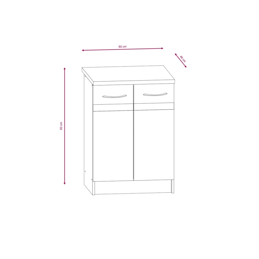 Keukenblok VALERIA 240 cm bruin/sonoma eiken
