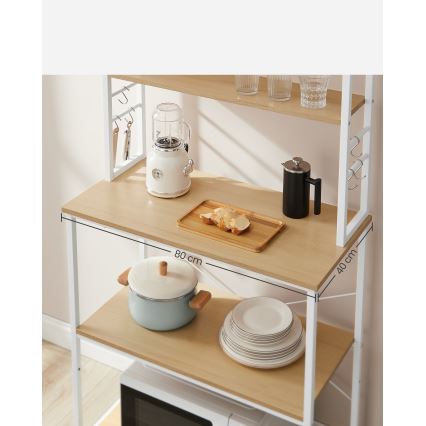 Keukenkast met planken MARGE, bruin/wit